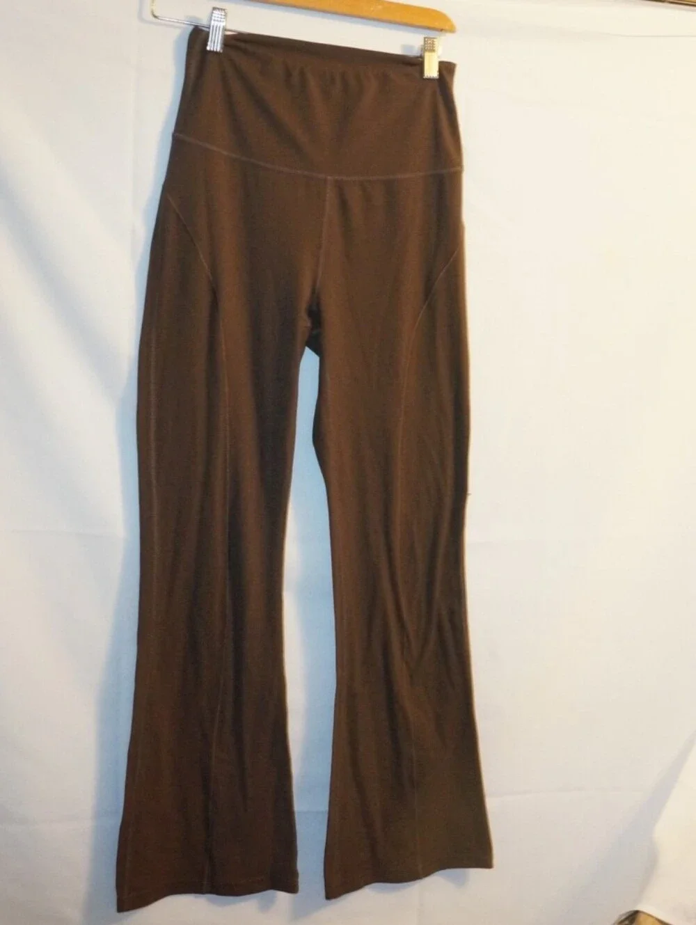High-Rise Brown Yoga Flare Pants - Picture 5 of 11